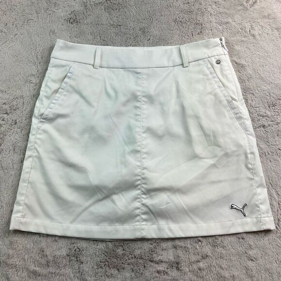 Puma Mini Skirt Skort Womens Size 4 White Golf Tennis Shorts Lined - Picture 1 of 11
